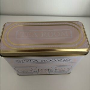 Charming Gold and Pink Tea Room Storage Tin